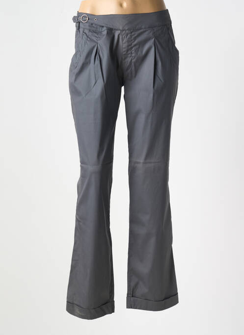 Pantalon droit tissage popeline taille normale gris TBS femme