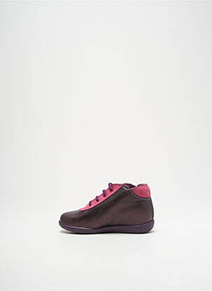 Bottillons tissage satiné bout rond violet MINIBEL fille