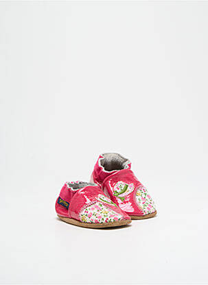 Chaussons/pantoufles semelle extérieure cuir bout rond rose BELLAMY fille