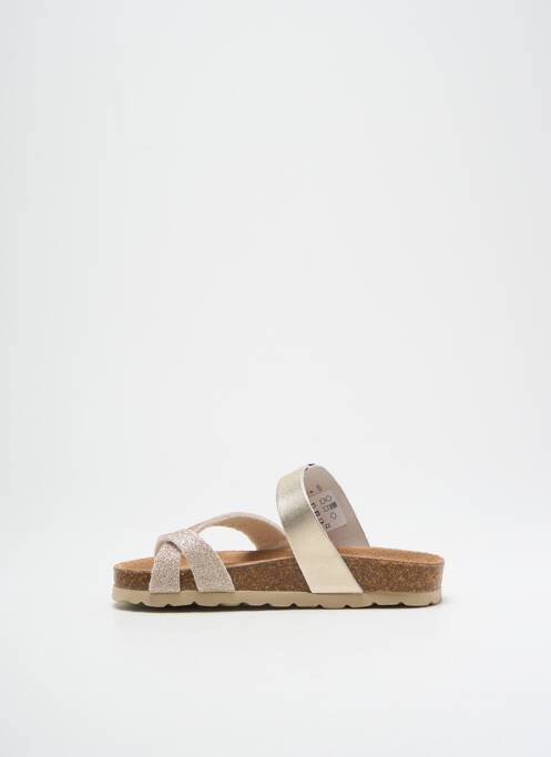Tongs voute plantaire bout ouvert or BELLAMY fille