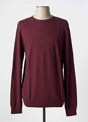 Pull tissage chiné manches longues rouge SELECTED homme