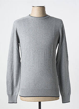 Pull stretch manches longues gris IZAC homme