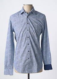Chemise manches longues imprimé fantaisie bleu IZAC homme