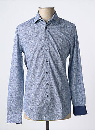 Chemise manches longues imprimé fantaisie bleu IZAC homme