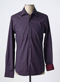 Chemise manches longues imprimé fantaisie bleu IZAC homme