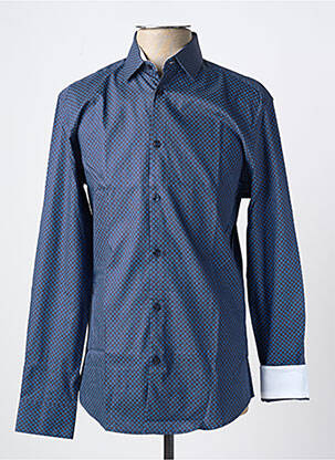 Chemise manches longues imprimé fantaisie bleu SELECTED homme
