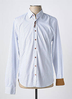 Chemise manches longues imprimé fantaisie bleu IZAC homme