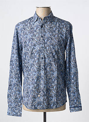 Chemise manches longues manches longues bleu IZAC homme