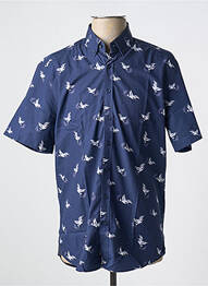 Chemise manches courtes imprimé fantaisie bleu IZAC homme