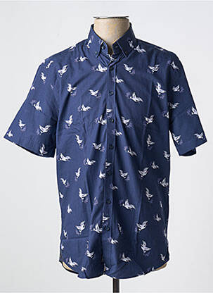 Chemise manches courtes imprimé fantaisie bleu IZAC homme