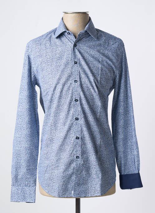 Chemise manches longues imprimé fantaisie bleu IZAC homme