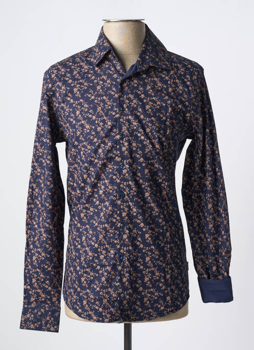 Chemise manches longues manches longues bleu IZAC homme