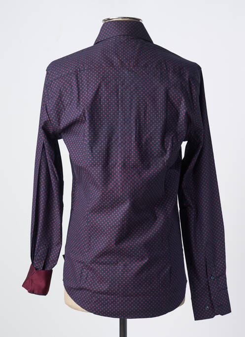 Chemise manches longues imprimé fantaisie bleu IZAC homme