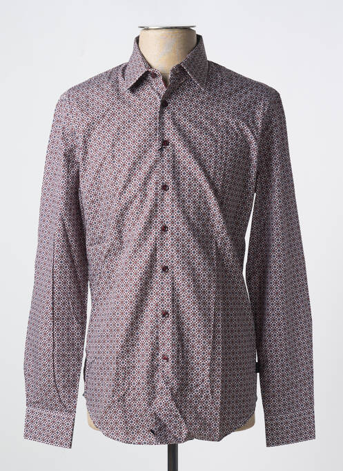 Chemise manches longues imprimé fantaisie rouge IZAC homme