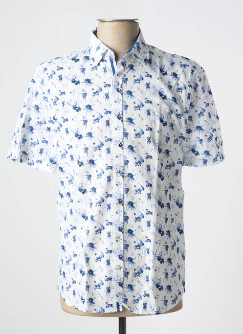 Chemise manches courtes imprimé fantaisie blanc IZAC homme