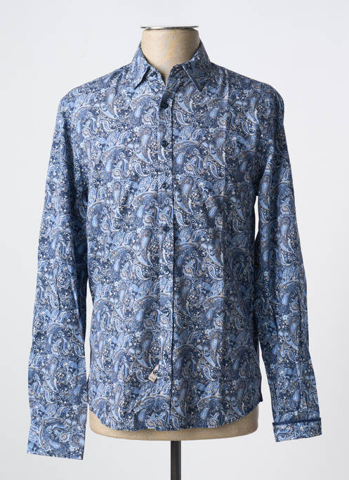 Chemise manches longues bleu IZAC pour homme