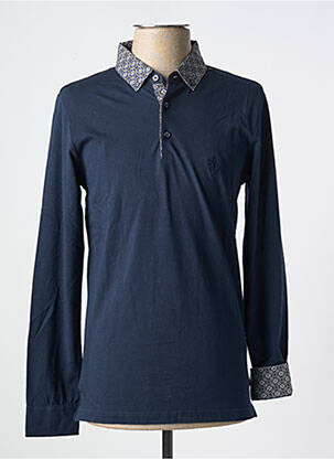 Polo manches longues manches longues bleu IZAC homme