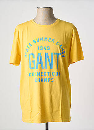 T-shirt stretch manches courtes jaune GANT homme