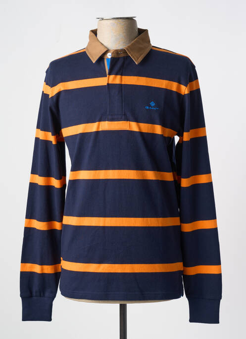 Polo imprimé rayures manches longues bleu GANT homme