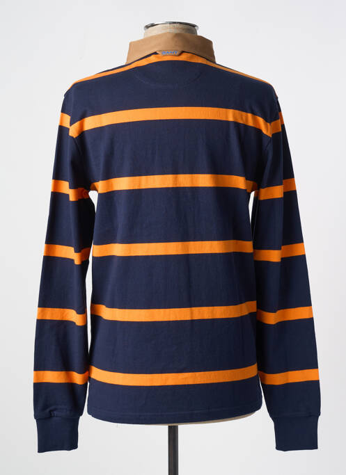 Polo imprimé rayures manches longues bleu GANT homme