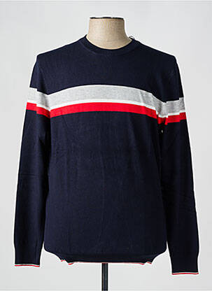 Pull stretch manches longues bleu IZAC homme