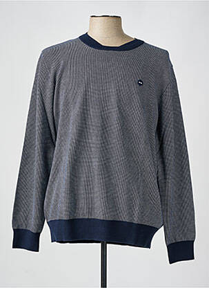 Pull maille souple et aérée manches longues bleu EDEN PARK homme