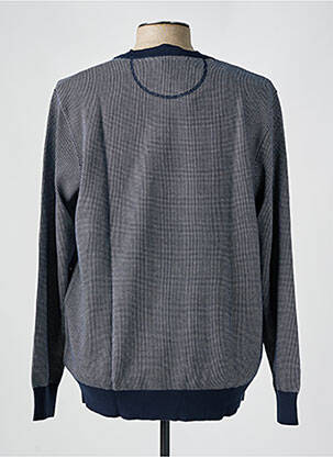 Pull maille souple et aérée manches longues bleu EDEN PARK homme