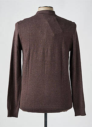 Pull col polo manches longues marron SELECTED homme