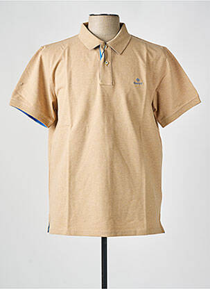 Polo tissage chiné manches courtes beige GANT homme