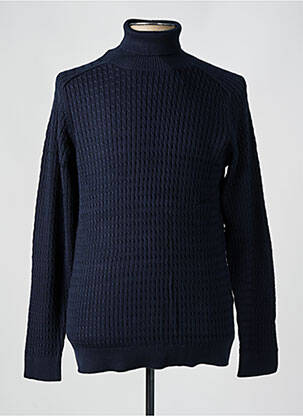 Pull col roulé bleu SELECTED pour homme