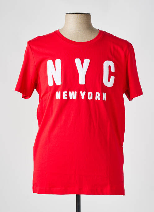 T-shirt rouge SELECTED pour homme