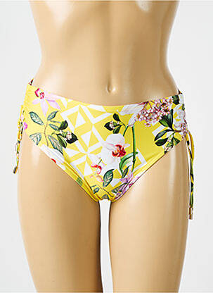 Bas de maillot de bain imprimé fantaisie culotte jaune LISE CHARMEL femme