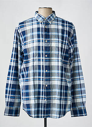 Chemise manches longues imprimé écossais bleu GANT homme