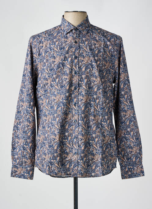 Chemise manches longues manches longues bleu IZAC homme