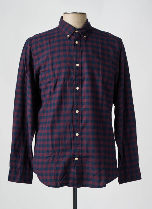 Chemise manches longues rouge SELECTED pour homme