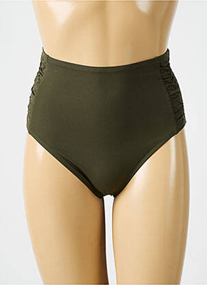 Bas de maillot de bain effet matière satinée culotte vert EMPREINTE femme
