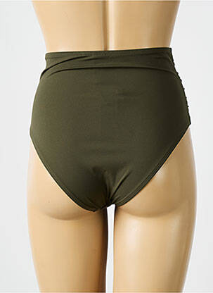 Bas de maillot de bain effet matière satinée culotte vert EMPREINTE femme
