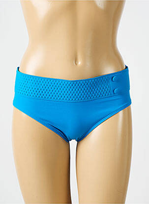 Bas de maillot de bain effet matière satinée culotte bleu EMPREINTE femme