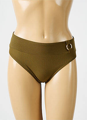 Bas de maillot de bain effet matière satinée culotte vert PRIMADONNA femme