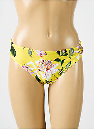 Bas de maillot de bain imprimé fleurs culotte jaune LISE CHARMEL femme