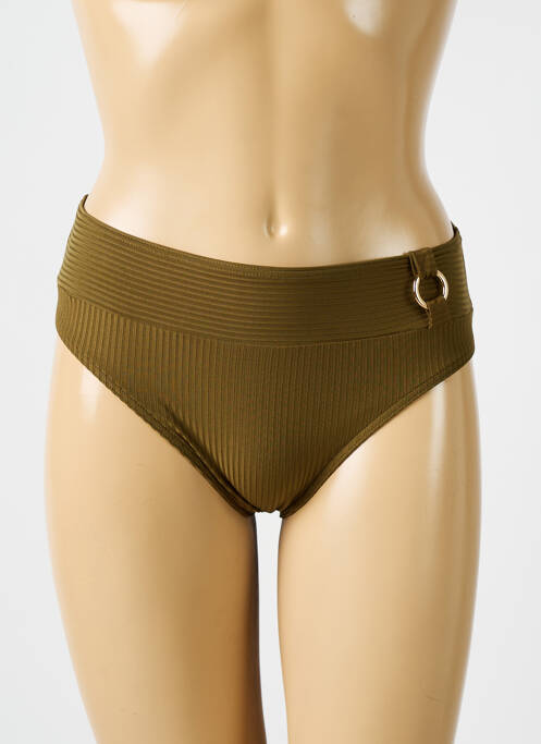 Bas de maillot de bain effet matière satinée culotte vert PRIMA DONNA femme