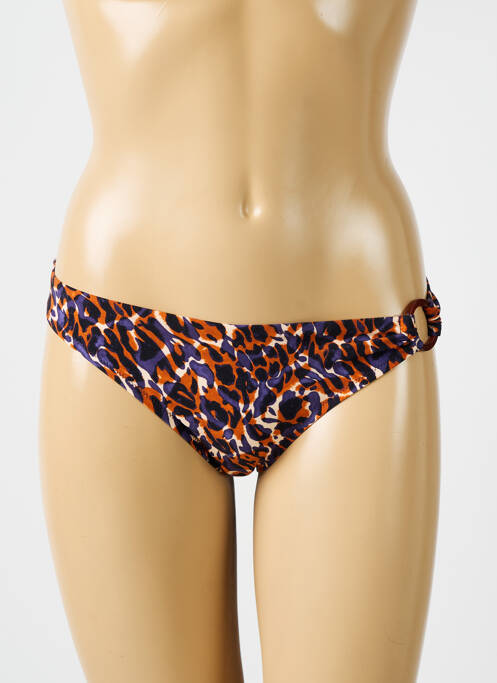 Bas de maillot de bain effet matière satinée culotte marron AUBADE femme