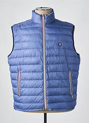 Doudoune poches sans capuche bleu IZAC homme