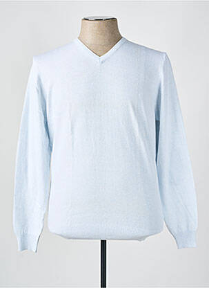 Pull col v manches longues blanc IZAC homme