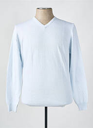 Pull col v manches longues blanc IZAC homme