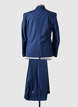 Costume de cérémonie fermeture zippée sous rabat boutonné bleu IZAC homme