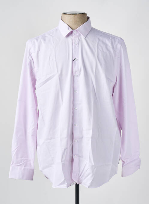 Chemise manches longues imprimé rayures rose IZAC homme