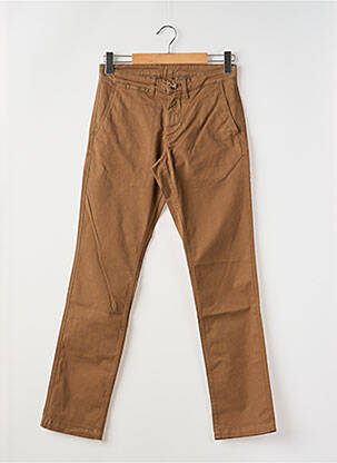 Pantalon chino tissage popeline taille normale marron EDEN PARK homme