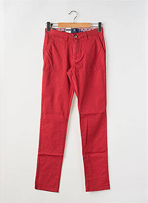 Pantalon chino tissage popeline taille normale rouge IZAC homme