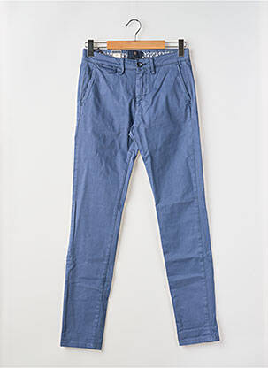 Pantalon chino tissage popeline taille normale bleu IZAC homme